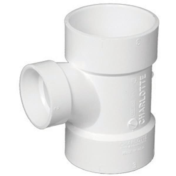 Charlotte Pipe And Foundry Charlotte Pipe Schedule 40 2 in. Hub X 2 in. D Hub PVC Sanitary Tee 1 pk PVC004011000 - main
